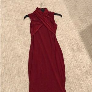 Missguided midi dress in Maroon.